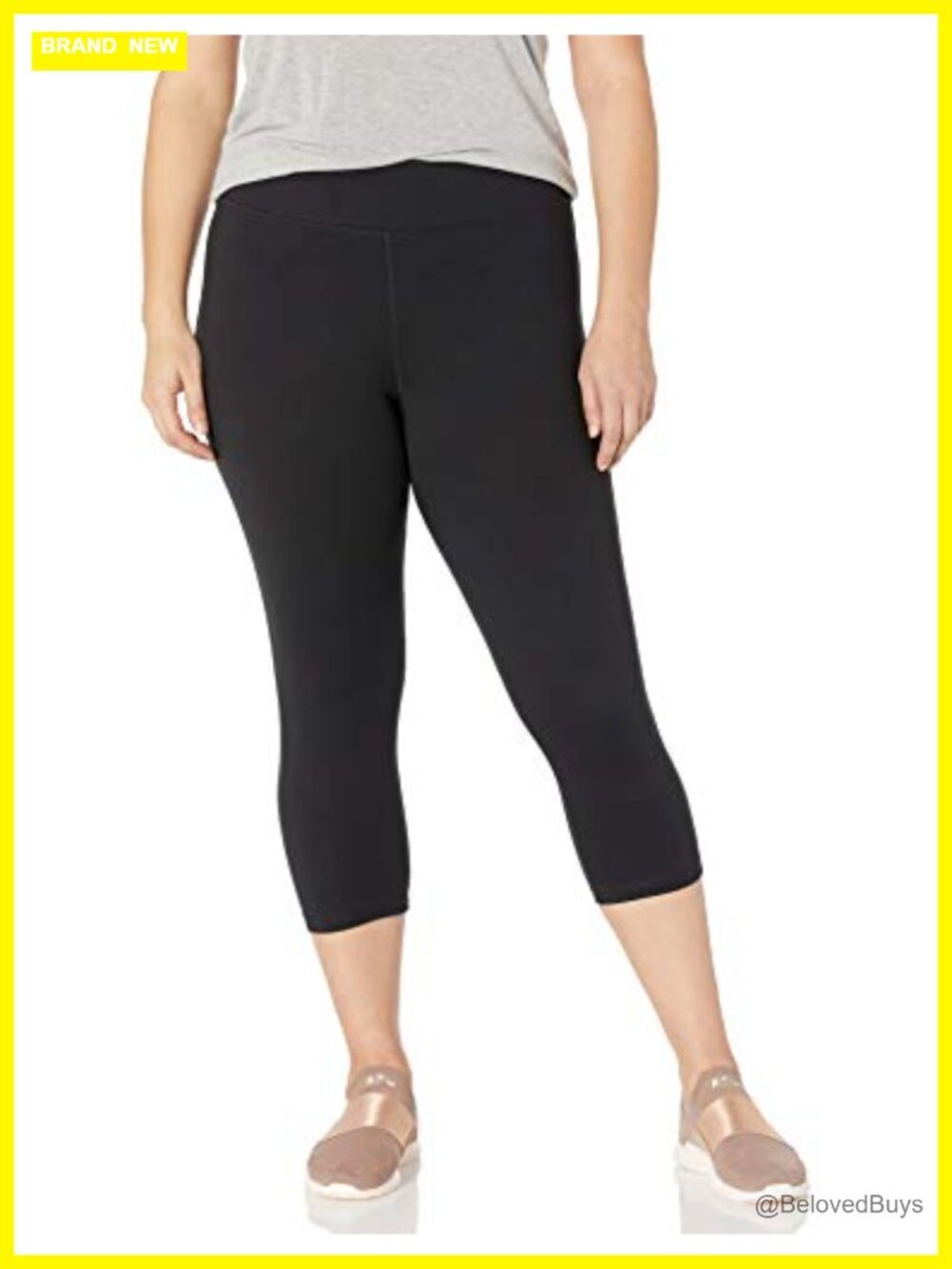 Women's Active Stretch Capri Moisture-Wicking Leggings with Wide Waistband